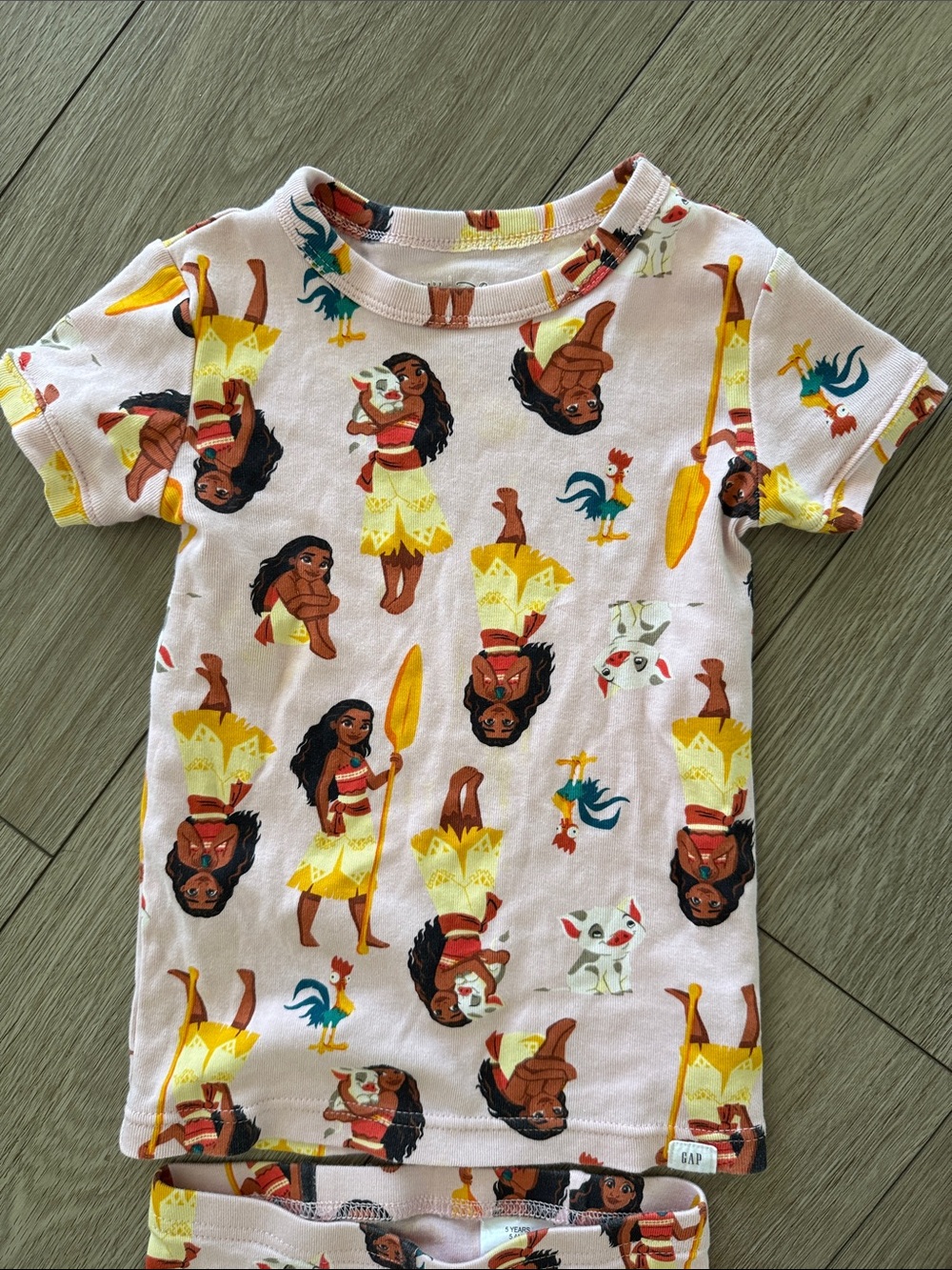 Baby gap organic cotton Moana girls pajama set size 5 years - Picture 3 of 6